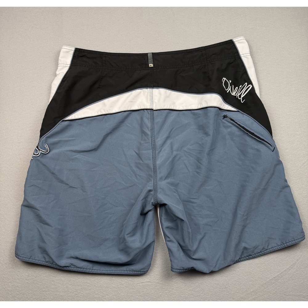VTG Y2K 2000s O'Neil Boardshorts Script Surfwear White/Blue  Mens 40-41 - Picture 9 of 16
